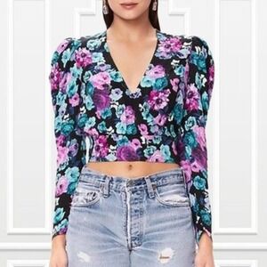 Nordstrom AFRM Floral Floral Wrap Top SMALL
